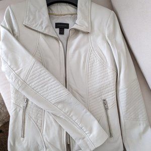 Danier white leather jacket